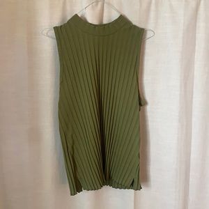 Olive Green Mock turtleneck Ribbed Tank